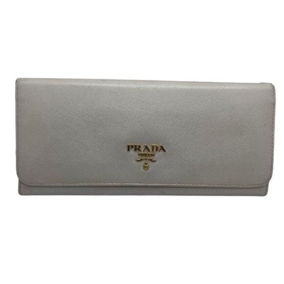 Authentic Prada Milano Beige Leather Long Designer Wallet - Picture 1 of 16